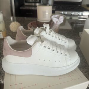 Alexander McQueen White and Pink Sneakers